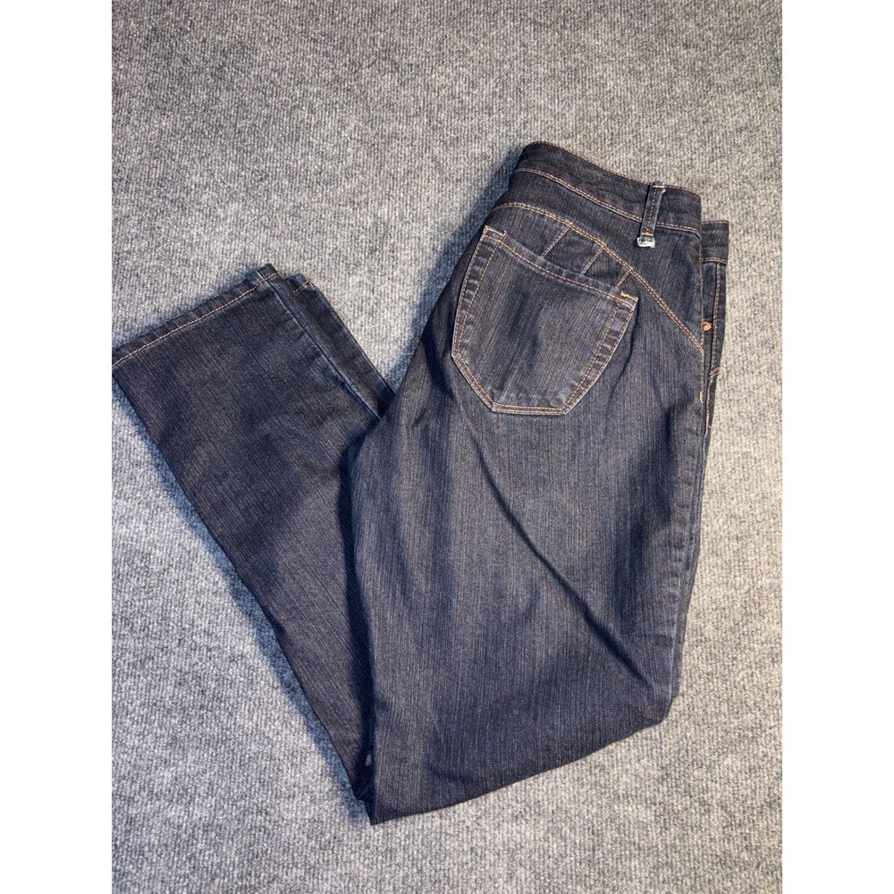 Style&co. Bottoms Up Straight Jeans Women 8 Blue Denim Dark Wash Contrast Stitch